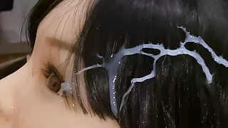CumMovie 3 with my big tit sex doll! Titfucking and Cumspray in the hair as a climax