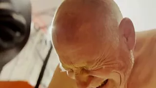 Extreme waxing the bald head of the prisoner - flame drips on his head - Mistress Roberta OWK and Mistress Zeida