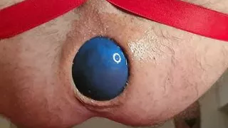 Big 9cm wide ball up my ass
