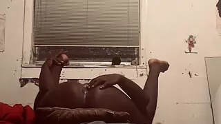 Playing Around And Warning Up My Horny Cock before my 10min jerk session and I'm playin wit my belly fat and chest LOL