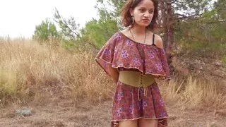 Elena de la Vega and her NAKED DATE! She meets and fucks a guy at the countryside