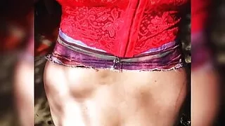 Intense anal sex in the garden