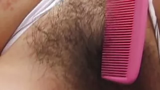 Racy Brunette Finally Lets Her Man Pound Her and Cum on Her Hairy Asian Twat