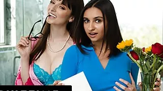 ADULT TIME - Lexi Luna Accidentally Fucks Stepdaughter Hailey Rose Without Her Glasses! FULL SCENE