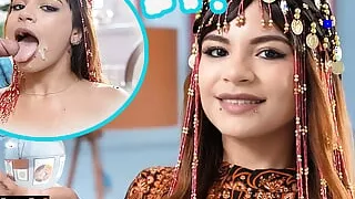 FAKEhub - Tiny little latina palm reader sees COCK in her future!