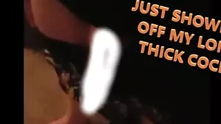 Very Long WHITE Uncut Cock Teases in front of the camera