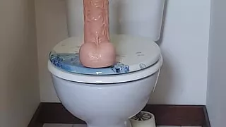 I stretch my anus with my big dildo