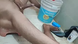 Big cock desi bathing in bathroom