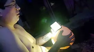 Disabled Boy Fucks Halloween Pumpkin till his Cock Explodes