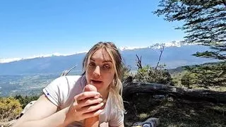 CREAMPIE to my stepsister when we were out on a walk in the mountains
