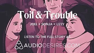 I fucked my girlfriend and her lesbian ex. Real couple. Amateur threesome. ASMR Porn