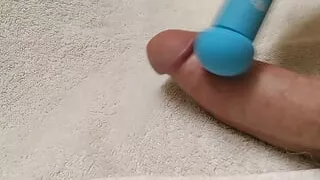 Dry Fucking Male Masturbation With Vibrator Help Watching Female Mastubation Video , Big Cum Shot