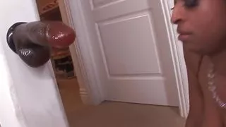 Ebony blowing cock for two black men