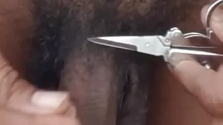 Hair Cutting Black Big Cock Standing Wark