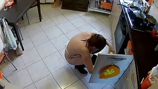 Kitchen blowjob.