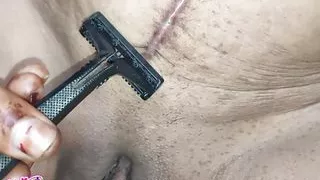 Indian step sister get pussy shaved by step brother on festival holiday