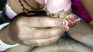 Chachi put barfi (Indian sweet).on the dick and eating and sucked the a lot