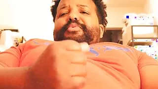 Daddy Bear Beats His Hot Cock in Public and Busts in Bedroom