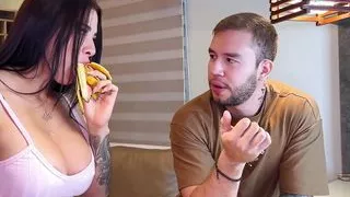 My Stepsister Silvana Lee Is a Busty MILF Who Sucks Banana and Rides Cock - Brian Evansx