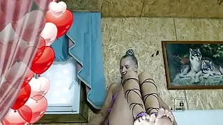 Old Sexy Body in Lilac Clothes