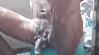 Bathroom Shower Black Cock Indian Man