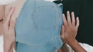 Fucked Big Ass in shorts jeans Doggystyle jeans