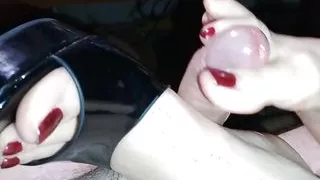 I Love Toe-to-play with Her Chapel While I Have Her Cock Between My High Heels!
