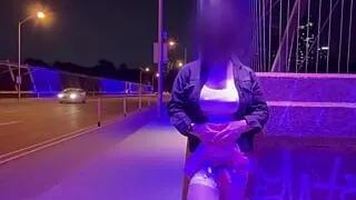 giant trans titties and boy clitty on busy street timelapse slo-mo