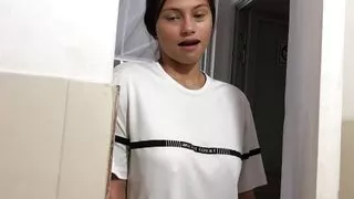 horny stepsister discovers me masturbating in the bathroom and helps me cum I fuck her very rich