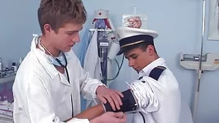 Hot marine gets his ass fucked by horny doctor