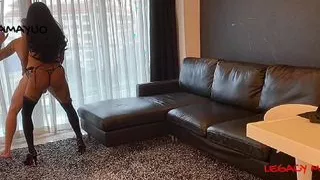 Sexy big tits asian Mistress dominates big ass muscle guy and fucks him anal bareback