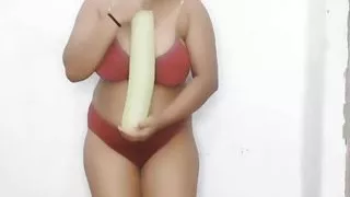 Desi Girl Adventure Sex with Bottle Guard