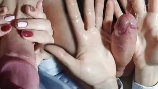 Sucking Cock, Licking Balls, Spitting on Cock, Jerking Cock with Spitting - Female POV Blowjob