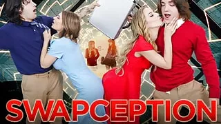 Real or Dream? Big Titty Stepmoms Swap Stepsons and Get COVERED in Cum - Swappz