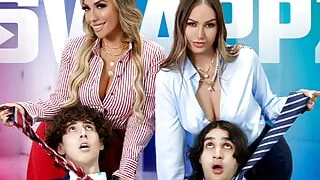 Hot Milfs Desiree Dulce & Mia James Take Their V-Cards on the Couch!