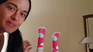 Emy Angel massages her beautiful little redhead