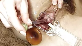 Extreme Pussy Play with Speculum and Peehole Fuck