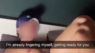 Horny boy jerking off on Snapchat after Class
