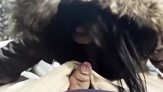 Preview- Milfycalla- a Lot of Cum on Brown Fur Hooded Puffer Jacket 172