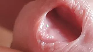 Young straight man makes extreme application of Styrofoam glue on his cock