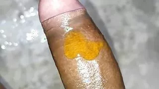 Asian Big uncut cock Cummings twice ????