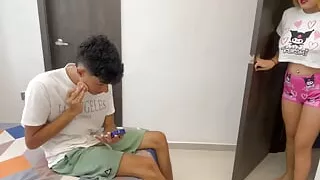 My stepsister seduces me by trying to make me look gay and I show her that I'm not.