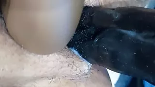 BBW Sexy Wet Hairy Pussy Gets Fucked by Sex Machine and Sucks Clit. Super Wet Orgasm!