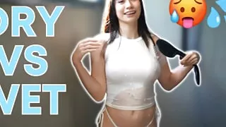 How See Through is It? 4K Wet vs Dry Transparent T-shirt and Panties Try on Haul with Elixir Elf