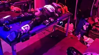 Rubber Gimp Strapped to the table and edged 100 times