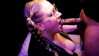 Cosplay Mature with Pigtails Gives Sloppy Deepthroat and Swallow Cum