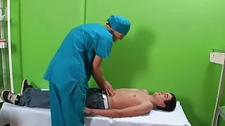 Intense anal sex in a horny doctor's office