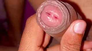 Showing my big penis inside blanket at dark night