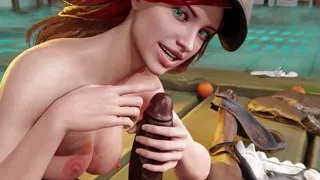 3D Lol Miss Fortune Blowjob and Anal Beads Cumshot