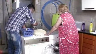 I Fuck the Old Woman Doggy Style on the Washing Machine